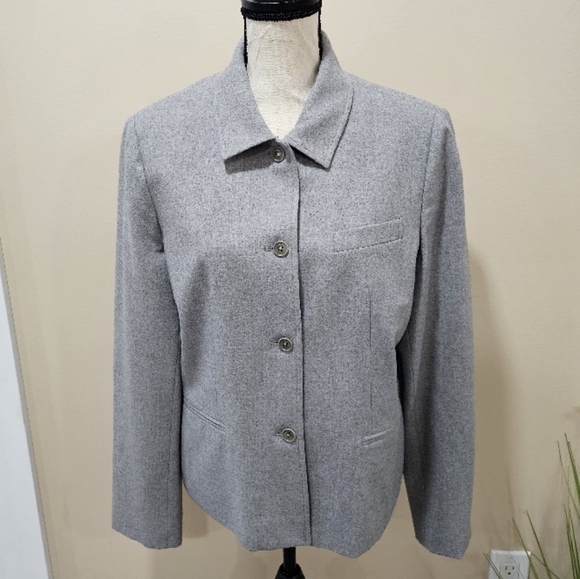 Ralph lauren Gray Wool button front blazer Jacket - Picture 1 of 10
